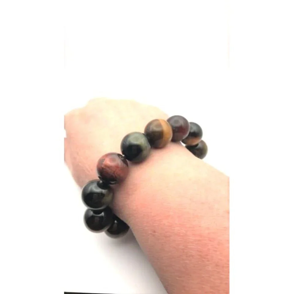 Big and Beautiful Colorful Tiger Eye Bracelet - 18mm